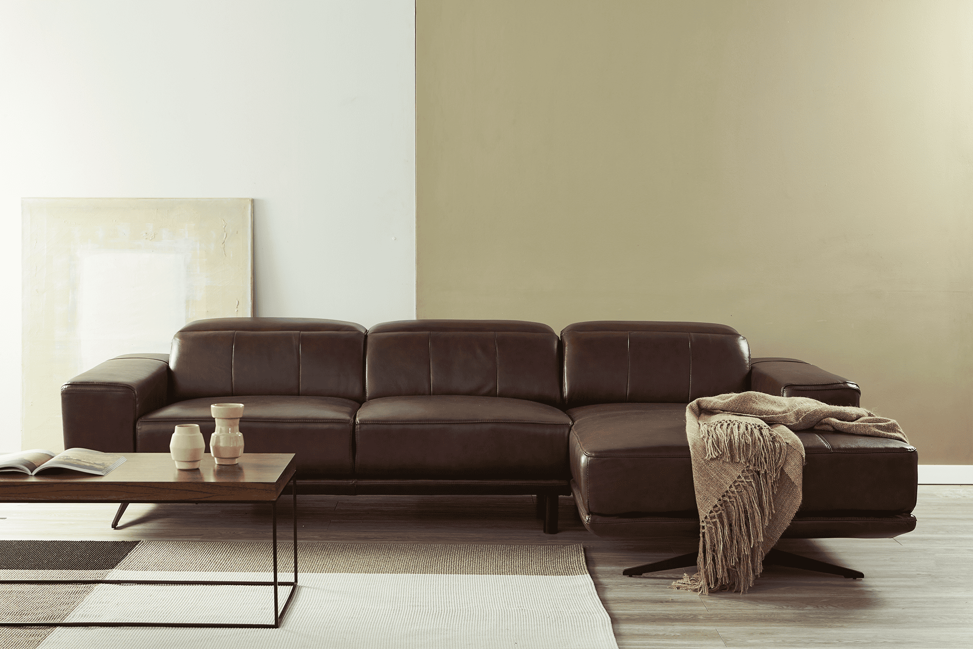 ESQUINERO BOCK 2,80x1,70mts CUERO VACUNO